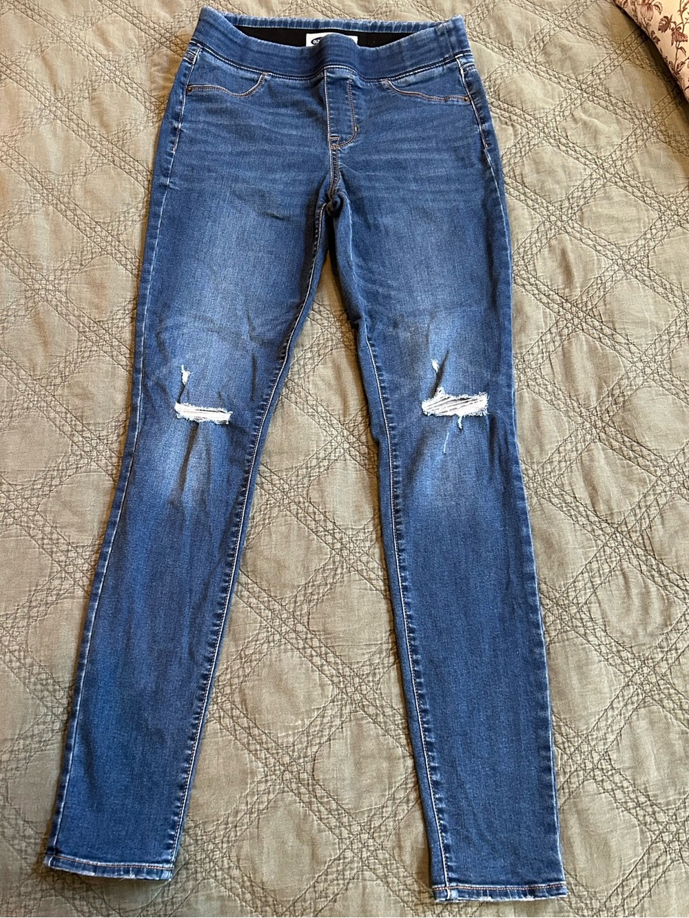 Old Navy Blue Distressed Skinny Jeans